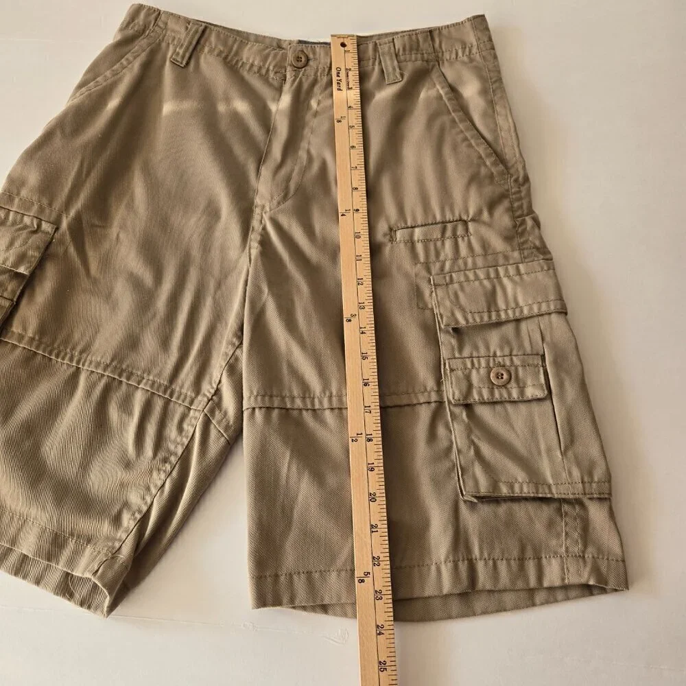 Roadblock Men's Khaki Cargo Multi-Pocket Shorts Size 32
